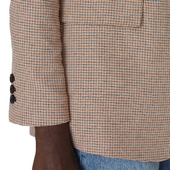 Current Elliott Beige Plaid Oversized Boxy Blazer SIZE 4 Preppy Designer $328 - Picture 3 of 9